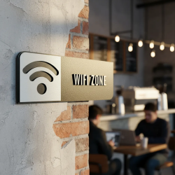 Placa de Sinalização Indicativa MDF 3D - WIFI ZONE